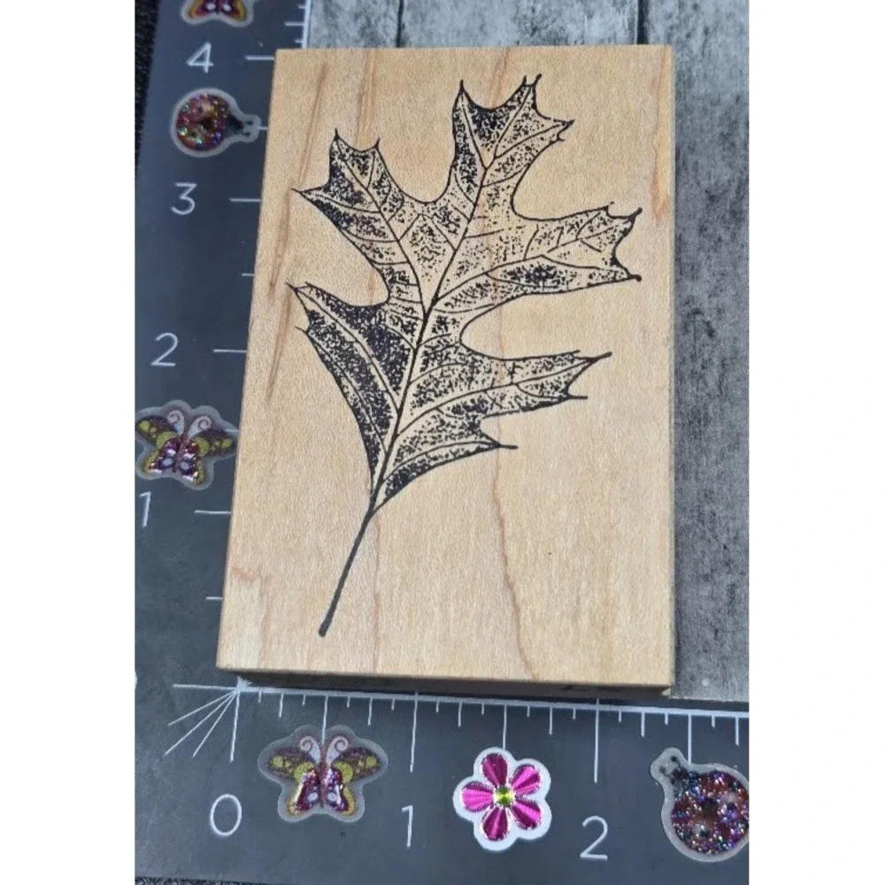 Fred Mullett Pin Oak Leaf 130 Tree Rubber Stamp Wood #L71